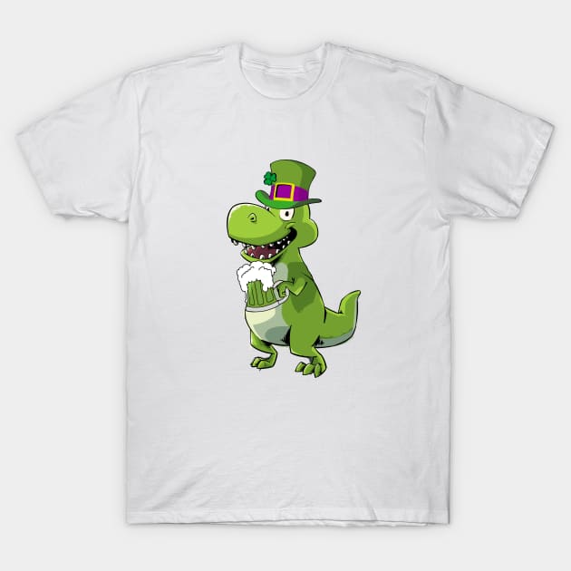 St Patricks Day, Dinosaur, T Rex, Funny T-Shirt by iHeartDinosaurs